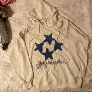 Aelfric Eden Stellaris Embroidered Hoodie, Size Small, Blue and White